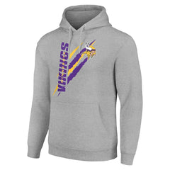 Minnesota Vikings Starter Unisex Color Scratch Fleece Pullover Hoodie Heather Gray | NFL