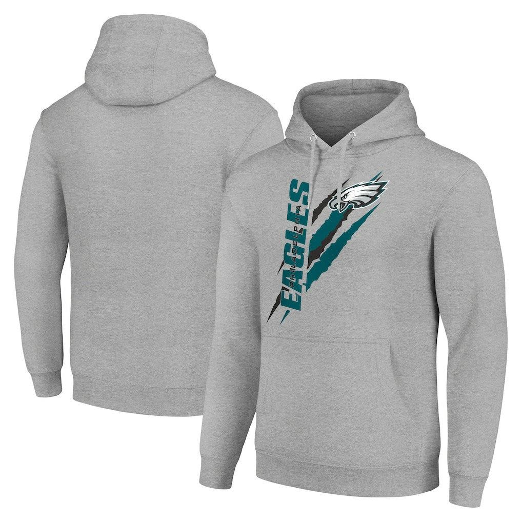 Philadelphia Eagles Starter Unisex Color Scratch Fleece Pullover Hoodie Heather Gray | NFL