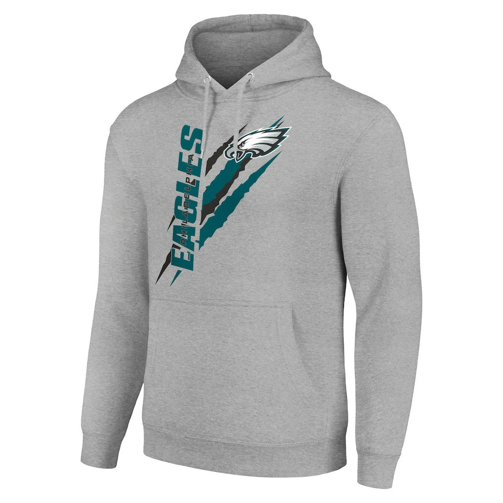 Philadelphia Eagles Starter Unisex Color Scratch Fleece Pullover Hoodie Heather Gray | NFL
