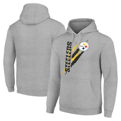 Pittsburgh Steelers Starter Unisex Color Scratch Fleece Pullover Hoodie Heather Gray | NFL