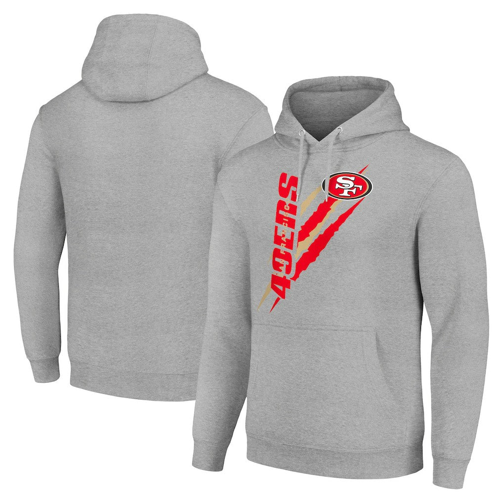 San Francisco 49ers Starter Unisex Color Scratch Fleece Pullover Hoodie Heather Gray | NFL