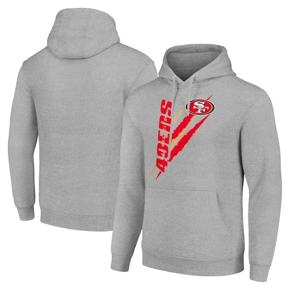 San Francisco 49ers Starter Unisex Color Scratch Fleece Pullover Hoodie Heather Gray | NFL