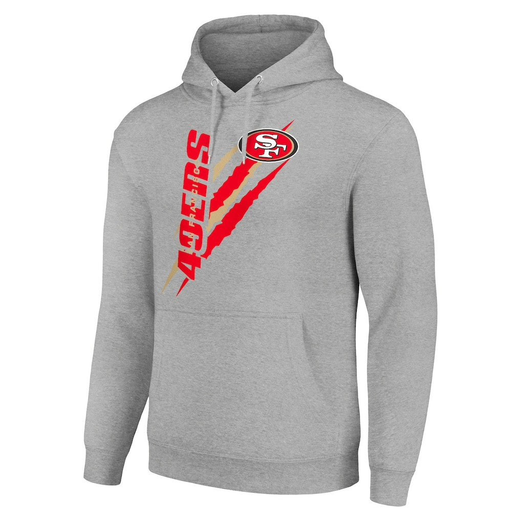San Francisco 49ers Starter Unisex Color Scratch Fleece Pullover Hoodie Heather Gray | NFL