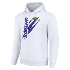 Baltimore Ravens Starter Unisex Color Scratch Fleece Pullover Hoodie White | NFL