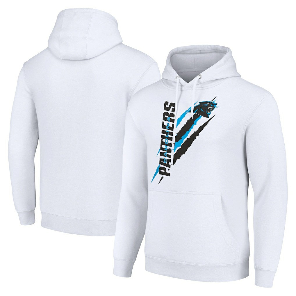 Carolina Panthers Starter Unisex Color Scratch Fleece Pullover Hoodie White | NFL