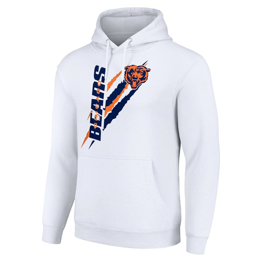 Chicago Bears Starter Unisex Color Scratch Fleece Pullover Hoodie White | NFL