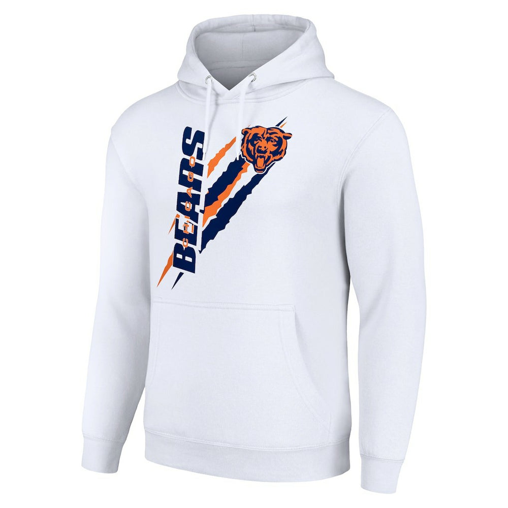Chicago Bears Starter Unisex Color Scratch Fleece Pullover Hoodie White | NFL