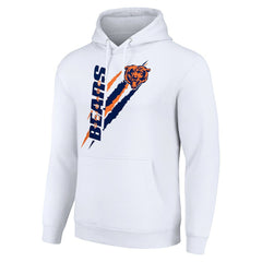 Chicago Bears Starter Unisex Color Scratch Fleece Pullover Hoodie White | NFL
