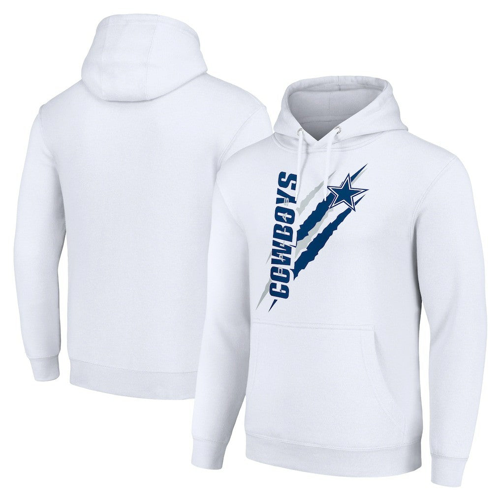 Dallas Cowboys Starter Unisex Color Scratch Fleece Pullover Hoodie White | NFL