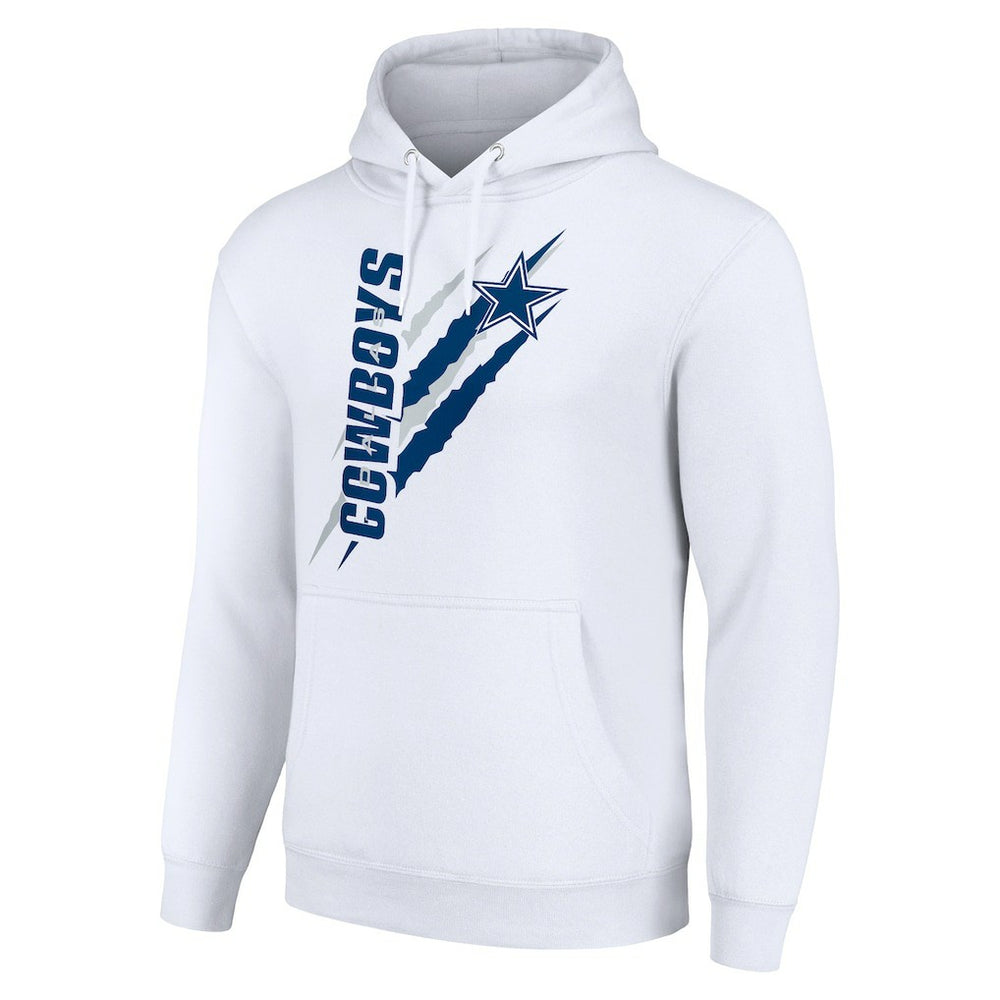 Dallas Cowboys Starter Unisex Color Scratch Fleece Pullover Hoodie White | NFL