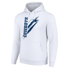 Dallas Cowboys Starter Unisex Color Scratch Fleece Pullover Hoodie White | NFL
