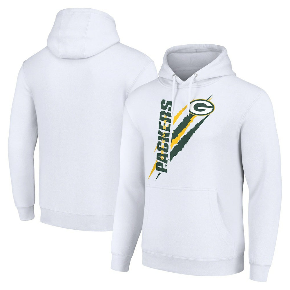Green Bay Packers Starter Unisex Color Scratch Fleece Pullover Hoodie White | NFL
