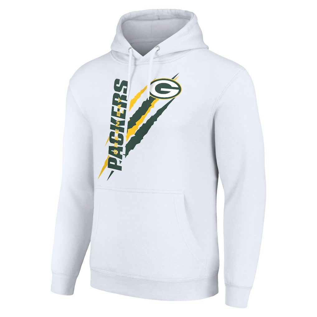 Green Bay Packers Starter Unisex Color Scratch Fleece Pullover Hoodie White | NFL