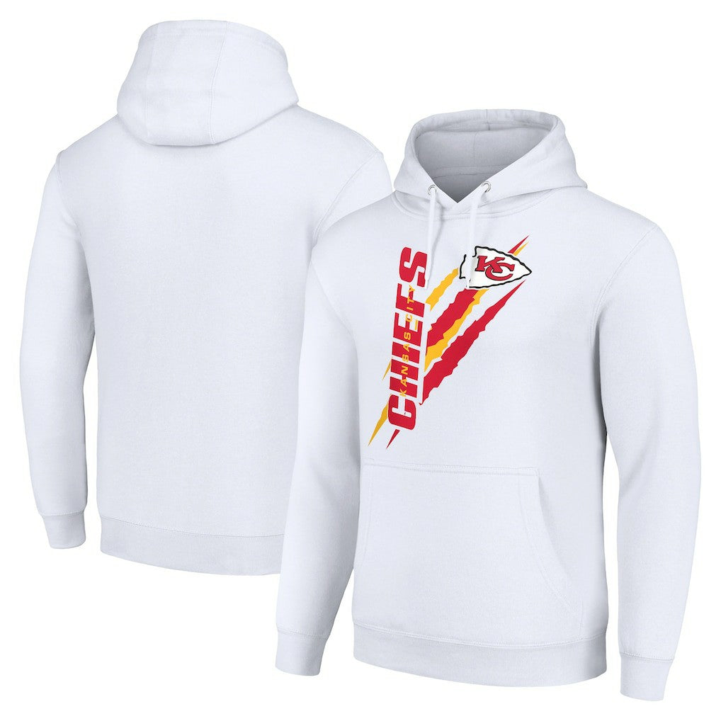 Kansas City Chiefs Starter Unisex Color Scratch Fleece Pullover Hoodie White | NFL