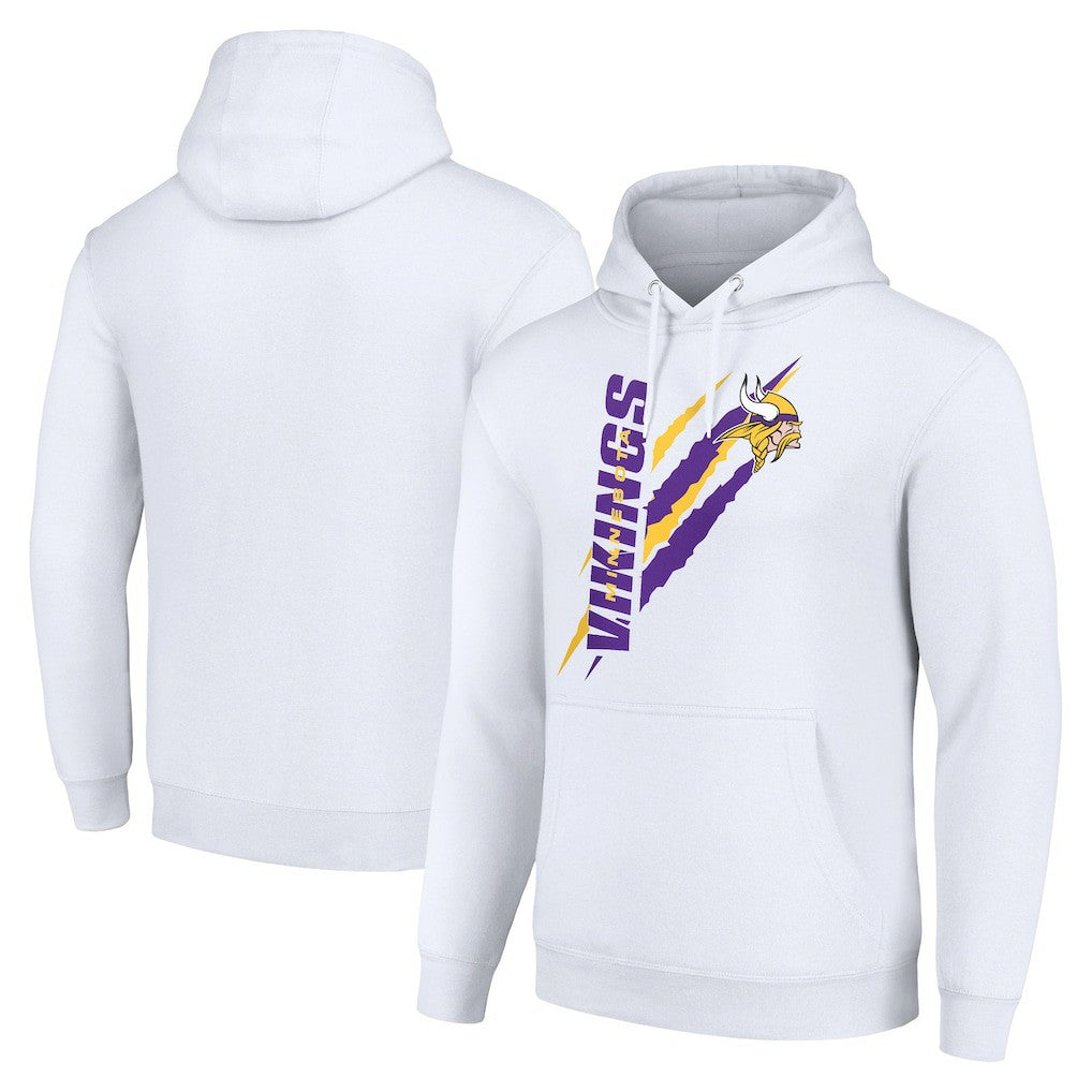 Minnesota Vikings Starter Unisex Color Scratch Fleece Pullover Hoodie White | NFL