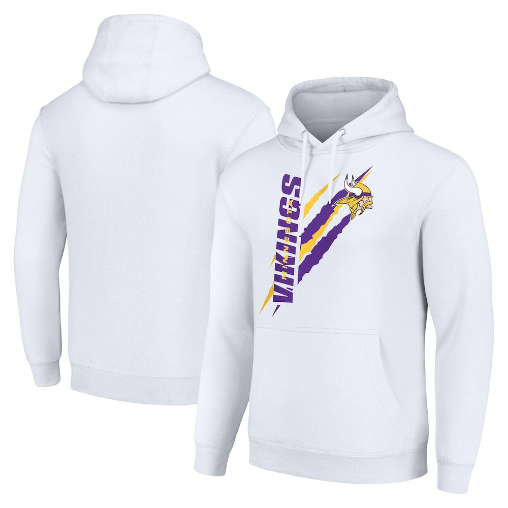 Minnesota Vikings Starter Unisex Color Scratch Fleece Pullover Hoodie White | NFL