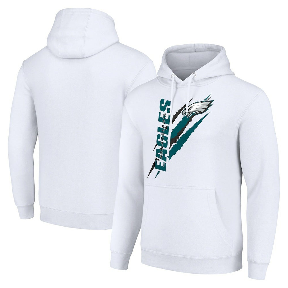 Philadelphia Eagles Starter Unisex Color Scratch Fleece Pullover Hoodie White | NFL