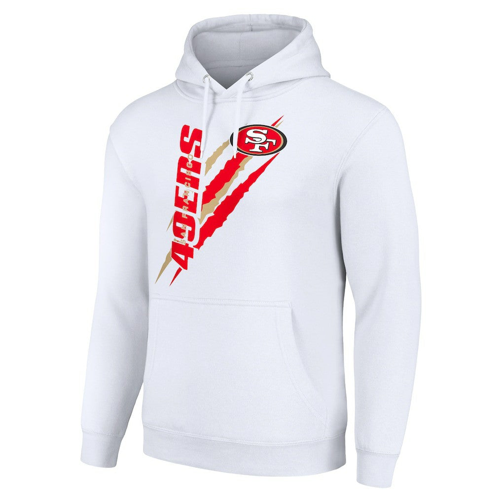 San Francisco 49ers Starter Unisex Color Scratch Fleece Pullover Hoodie White | NFL