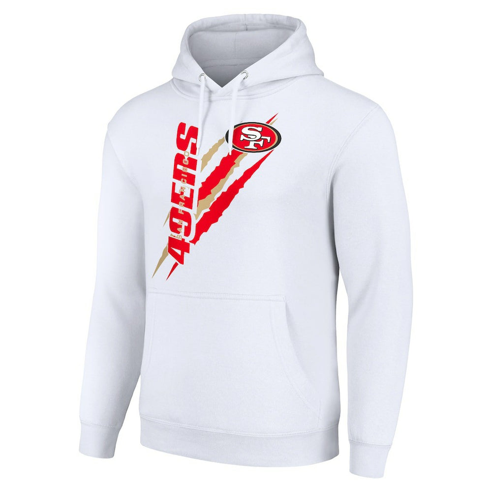 San Francisco 49ers Starter Unisex Color Scratch Fleece Pullover Hoodie White | NFL