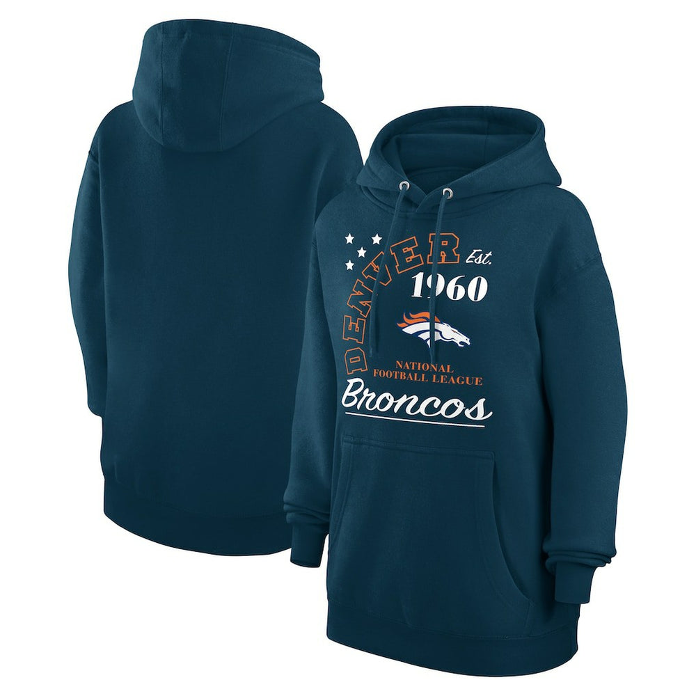 Denver Broncos Starter Unisex Arch Team Fleece Pullover Hoodie Navy | NFL