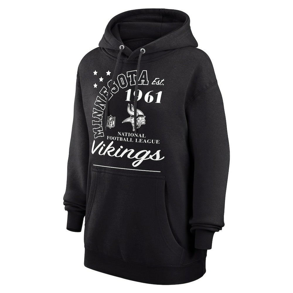 Minnesota Vikings Starter Unisex Arch Team Fleece Pullover Hoodie Black | NFL