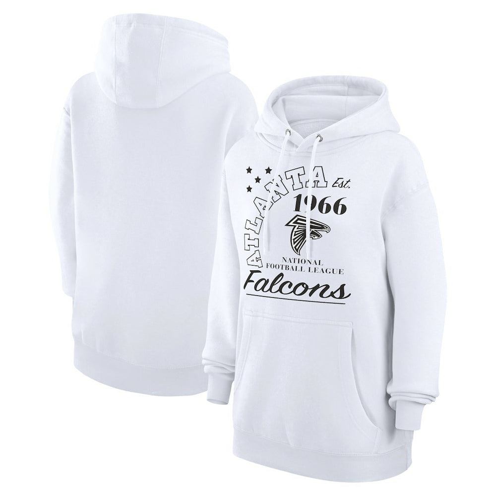 Atlanta Falcons Starter Unisex Arch Team Fleece Pullover Hoodie White | NFL