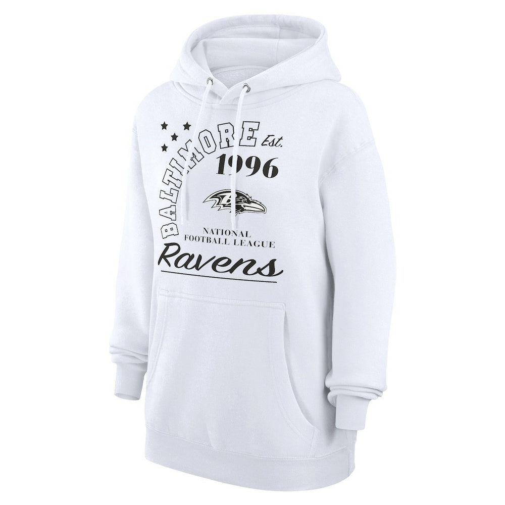 Baltimore Ravens Starter Unisex Arch Team Fleece Pullover Hoodie White | NFL