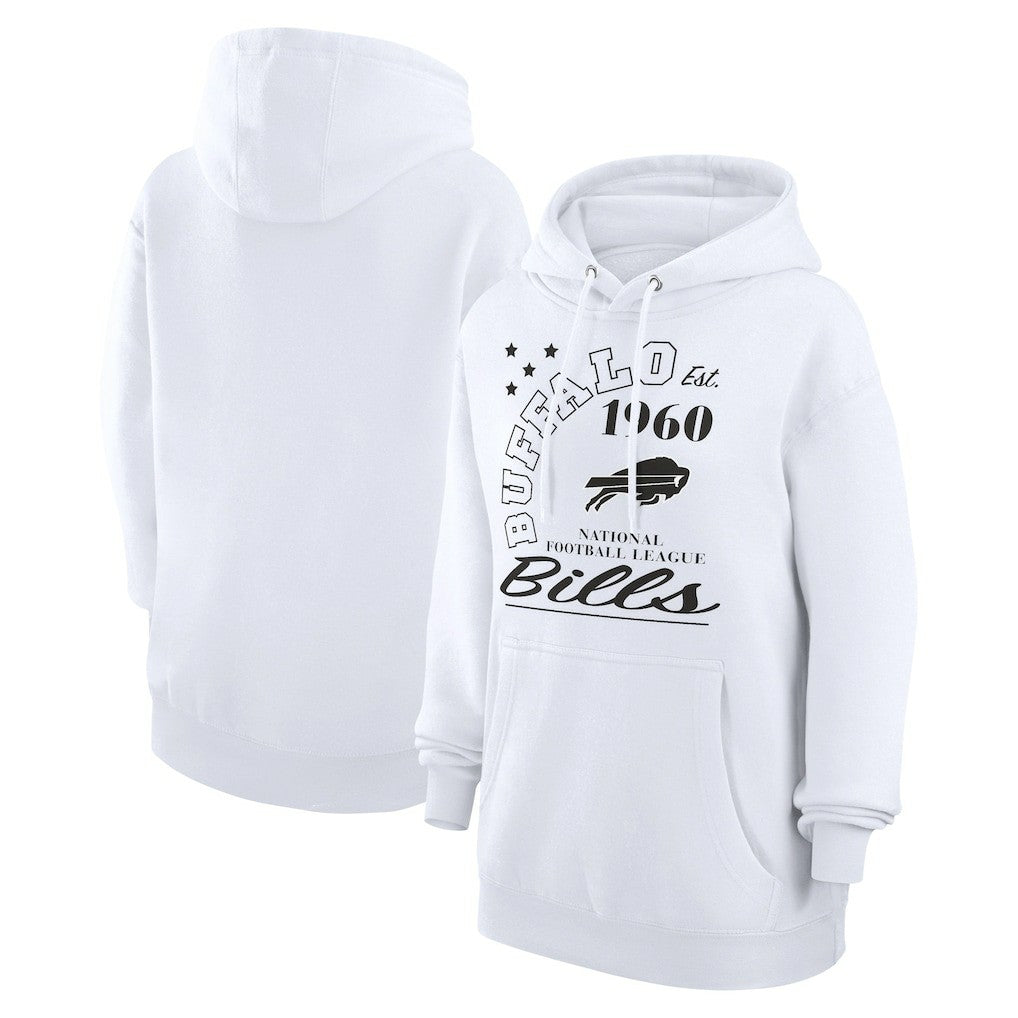Buffalo Bills Starter Unisex Arch Team Fleece Pullover Hoodie White | NFL