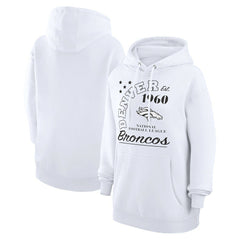 Denver Broncos Starter Unisex Arch Team Fleece Pullover Hoodie White | NFL