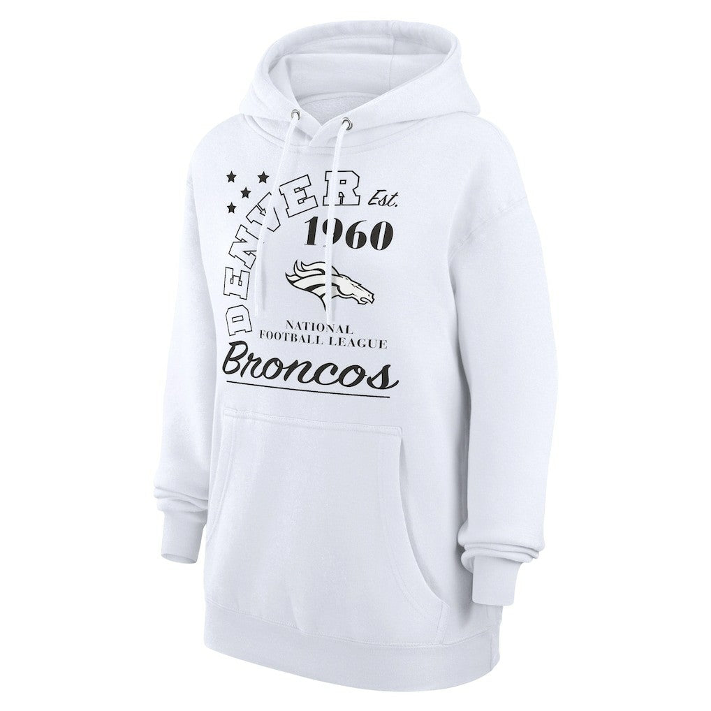 Denver Broncos Starter Unisex Arch Team Fleece Pullover Hoodie White | NFL
