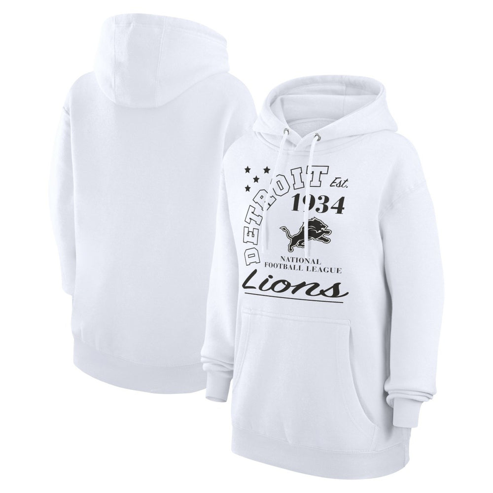 Detroit Lions Starter Unisex Arch Team Fleece Pullover Hoodie White | NFL