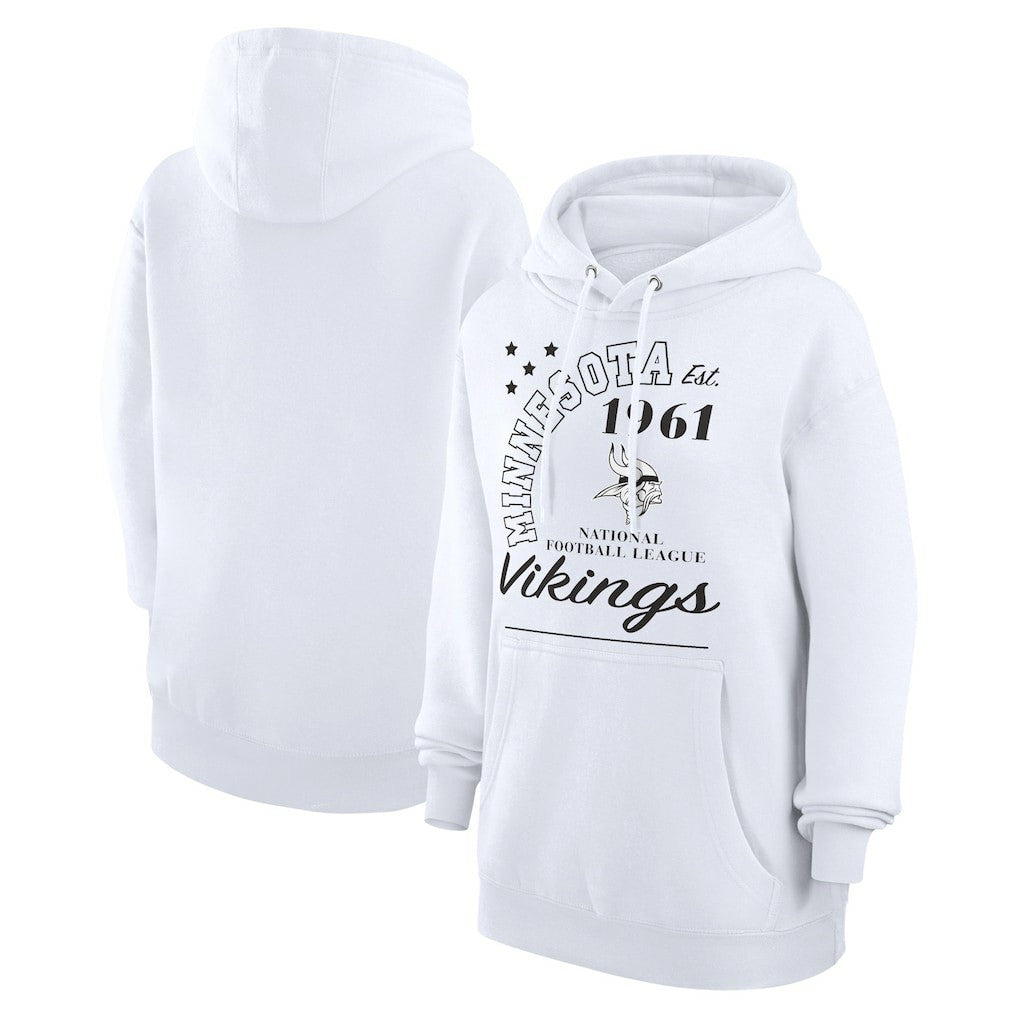 Minnesota Vikings Starter Unisex Arch Team Fleece Pullover Hoodie White | NFL