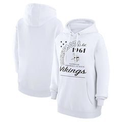 Minnesota Vikings Starter Unisex Arch Team Fleece Pullover Hoodie White | NFL