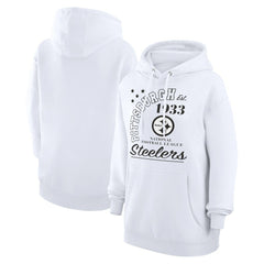 Pittsburgh Steelers Starter Unisex Arch Team Fleece Pullover Hoodie White | NFL