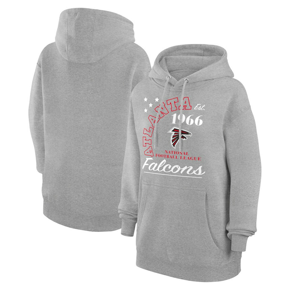 Atlanta Falcons Starter Unisex Arch Team Fleece Pullover Hoodie Heather Gray | NFL