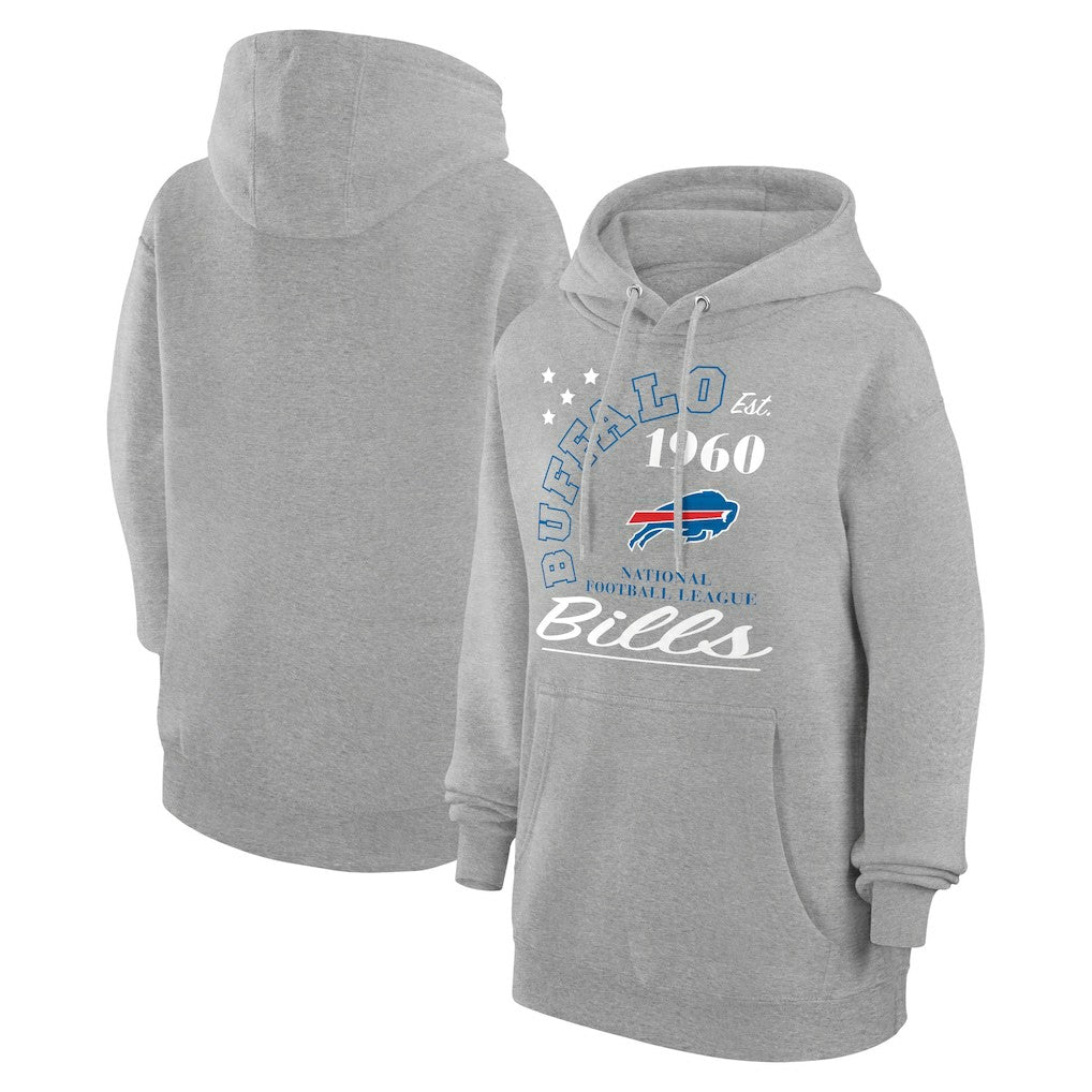 Buffalo Bills Starter Unisex Arch Team Fleece Pullover Hoodie Heather Gray | NFL