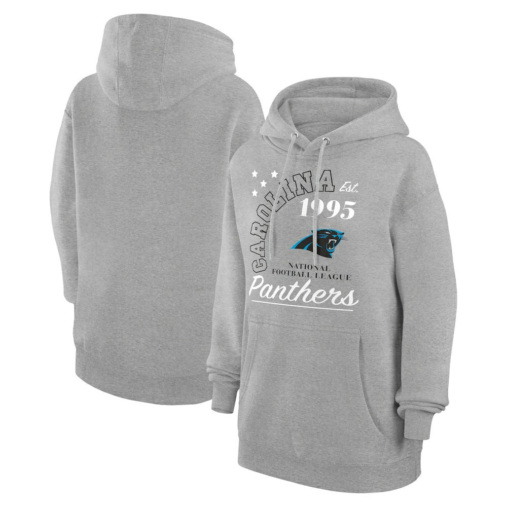 Carolina Panthers Starter Unisex Arch Team Fleece Pullover Hoodie Heather Gray | NFL