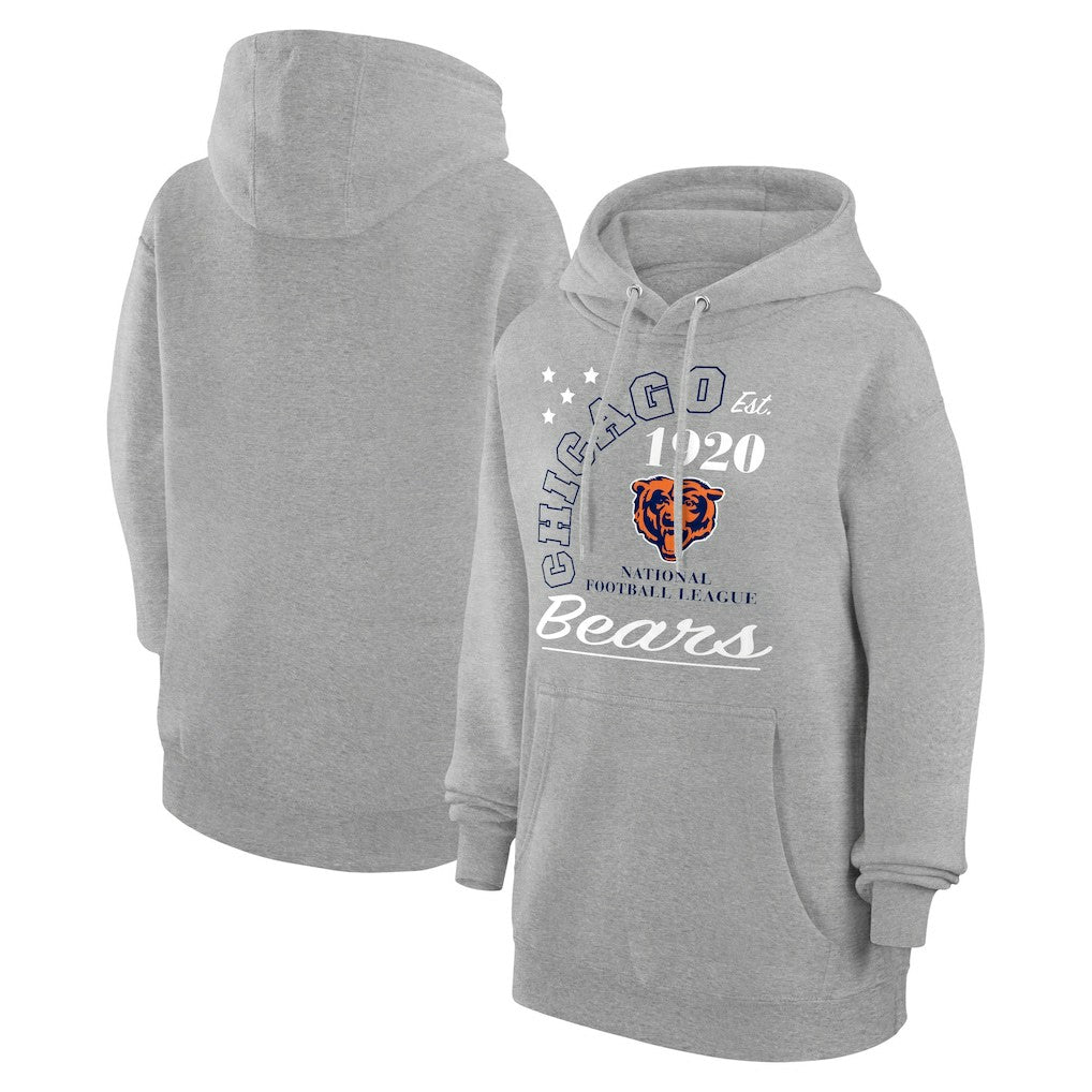 Chicago Bears Starter Unisex Arch Team Fleece Pullover Hoodie Heather Gray | NFL
