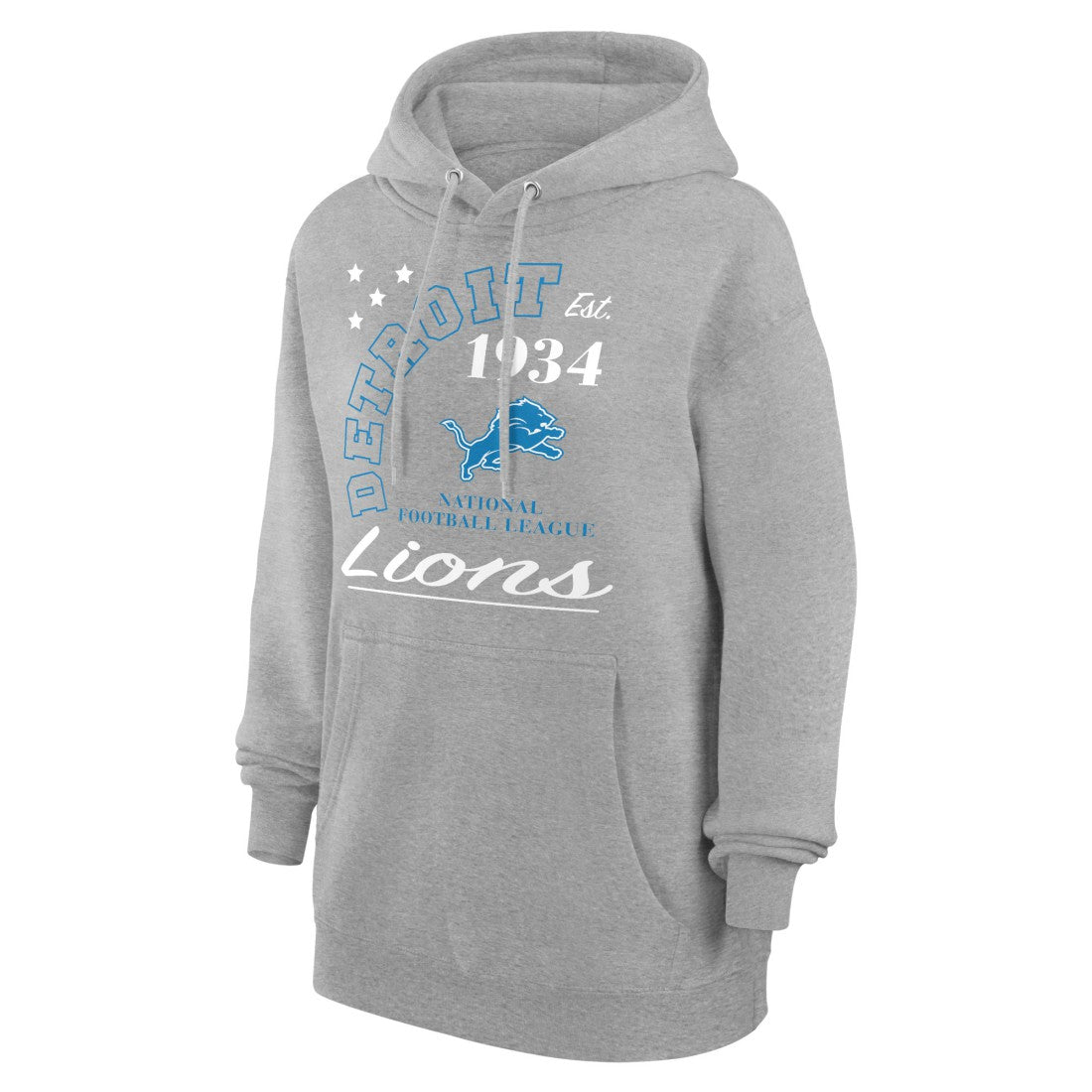 Detroit Lions Starter Unisex Arch Team Fleece Pullover Hoodie Heather Gray | NFL