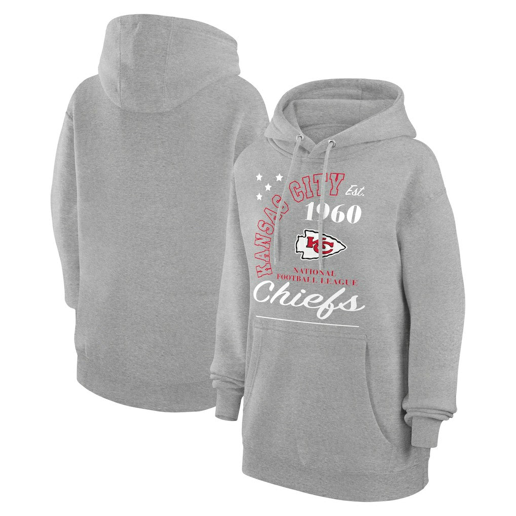 Kansas City Chiefs Starter Unisex Arch Team Fleece Pullover Hoodie Heather Gray | NFL