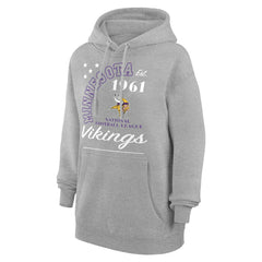 Minnesota Vikings Starter Unisex Arch Team Fleece Pullover Hoodie Heather Gray | NFL