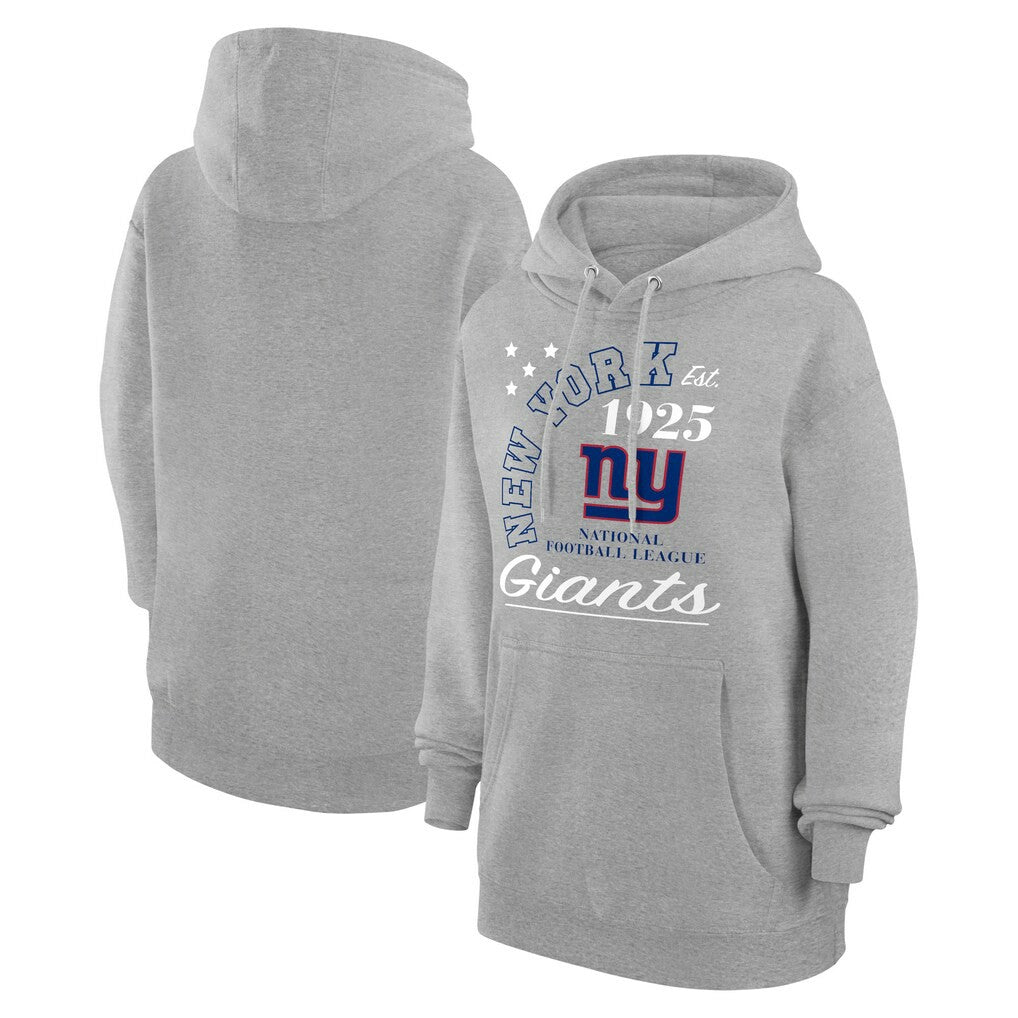 New York Giants Starter Unisex Arch Team Fleece Pullover Hoodie Heather Gray | NFL