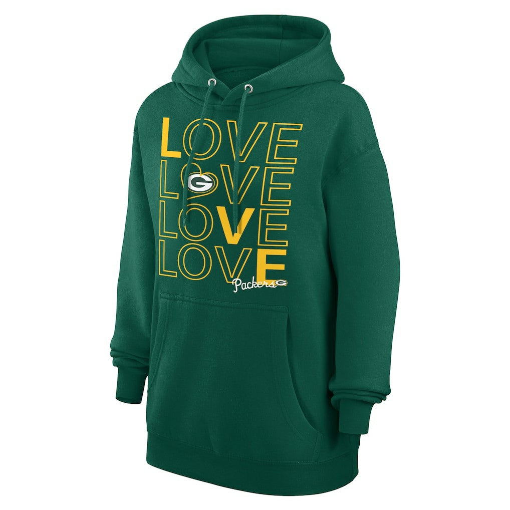 Green Bay Packers G-III 4Her by Carl Banks Women's Love Graphic Pullover Hoodie Hunter Green | NFL