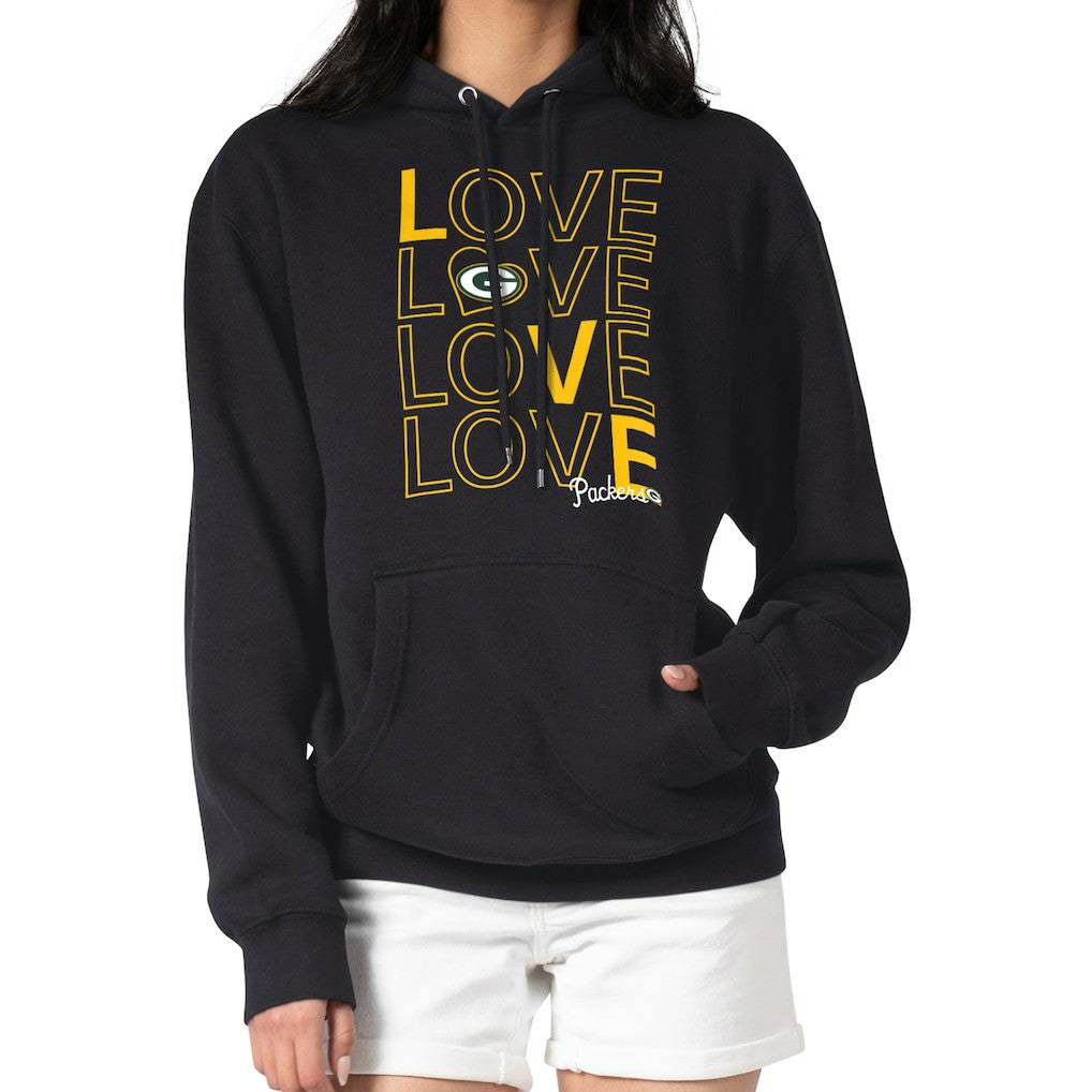 Green Bay Packers G-III 4Her by Carl Banks Women's Love Graphic Pullover Hoodie Black | NFL