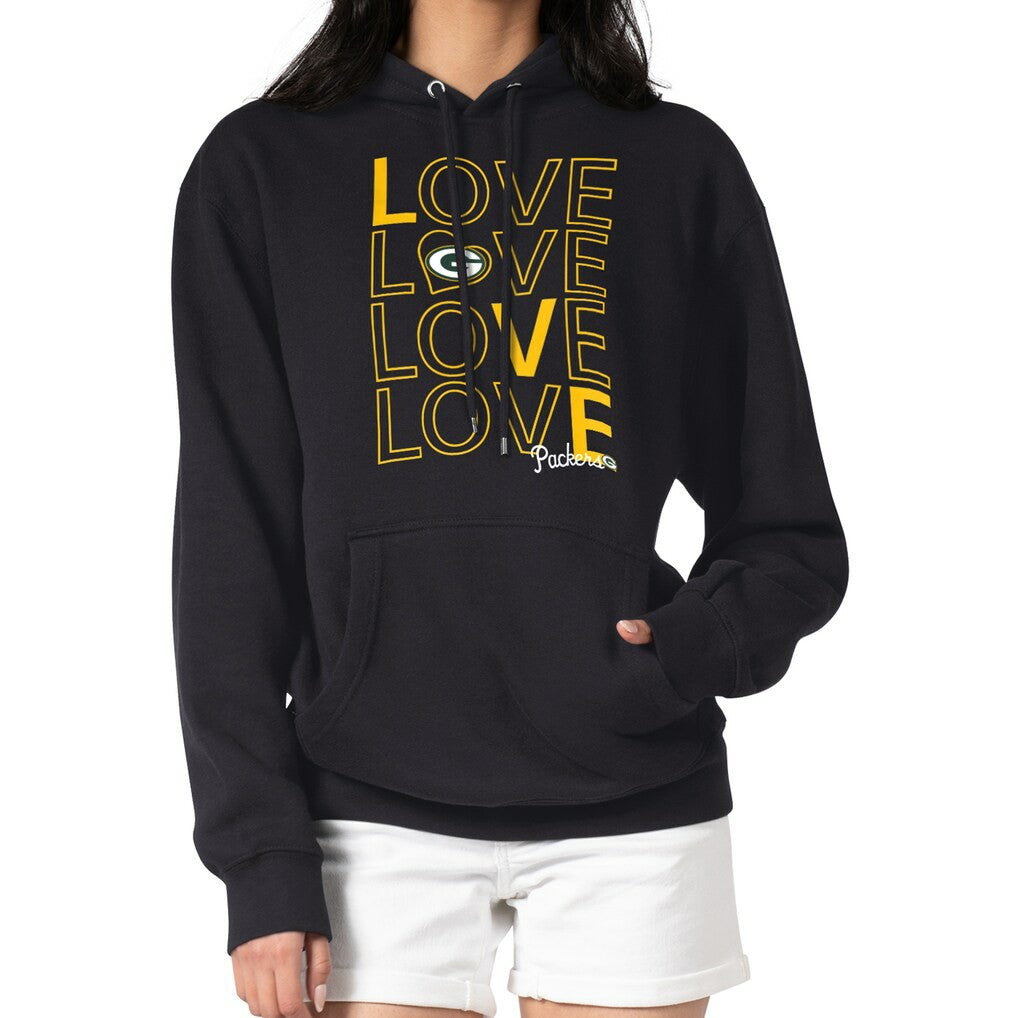 Green Bay Packers G-III 4Her by Carl Banks Women's Love Graphic Pullover Hoodie Black | NFL