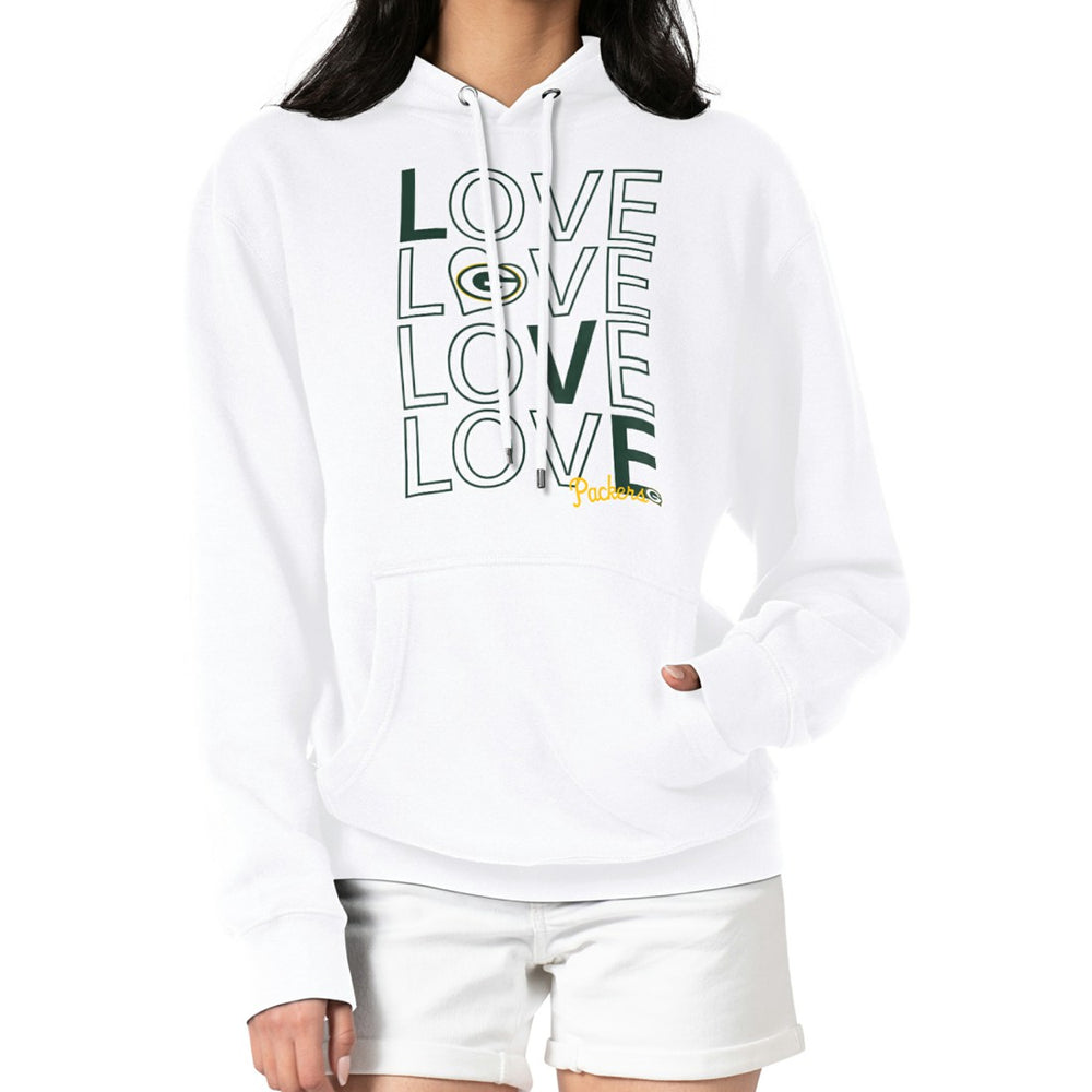 Green Bay Packers G-III 4Her by Carl Banks Women's Love Graphic Pullover Hoodie White | NFL
