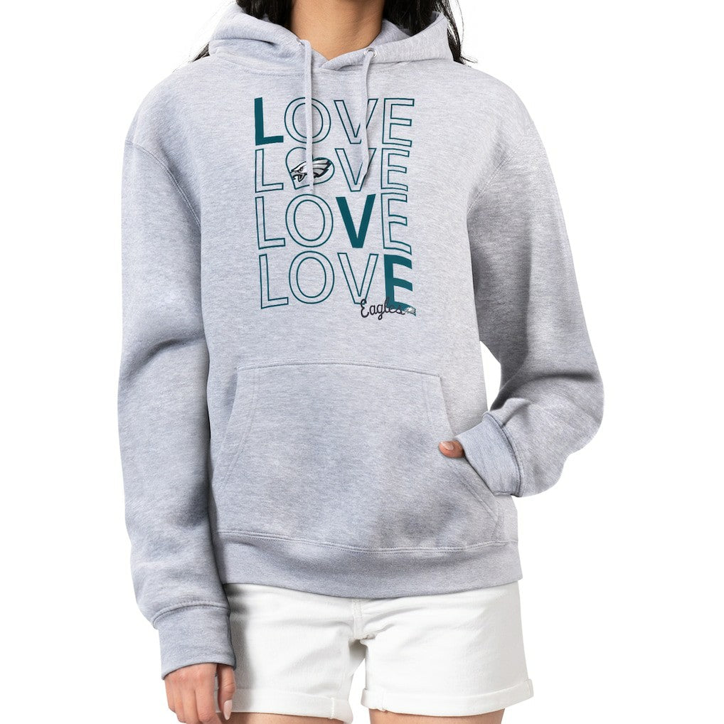 Philadelphia Eagles G-III 4Her by Carl Banks Women's Love Graphic Pullover Hoodie Heather Gray | NFL