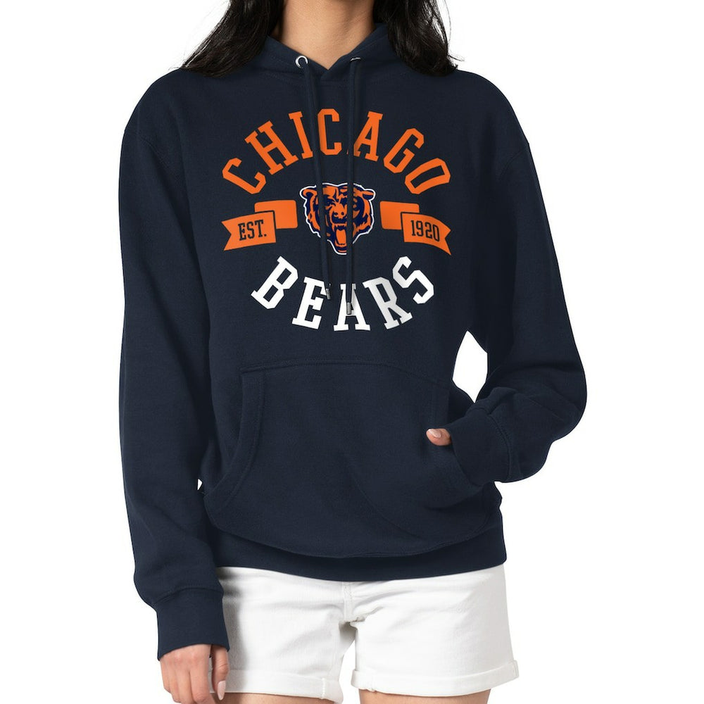 Chicago Bears G-III 4Her by Carl Banks Women's City Graphic Team Fleece Pullover Hoodie Navy | NFL
