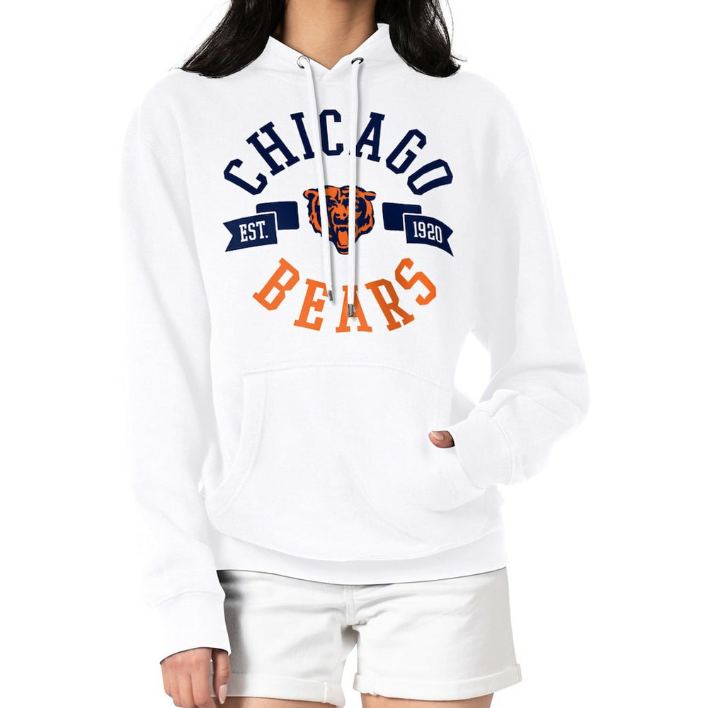 Chicago Bears G-III 4Her by Carl Banks Women's City Graphic Team Fleece Pullover Hoodie White | NFL