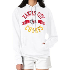 Kansas City Chiefs G-III 4Her by Carl Banks Women's City Graphic Team Fleece Pullover Hoodie White | NFL